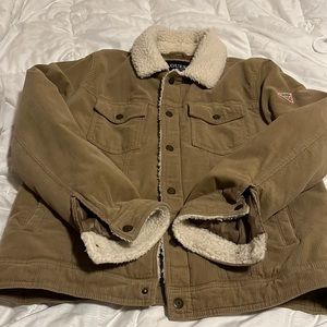 GUESS corduroy, satin-lined bomber jacket